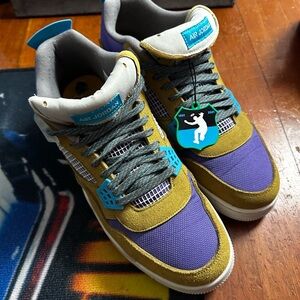 Union LA Air Jordan 4’s Purple and Tan Sneakers